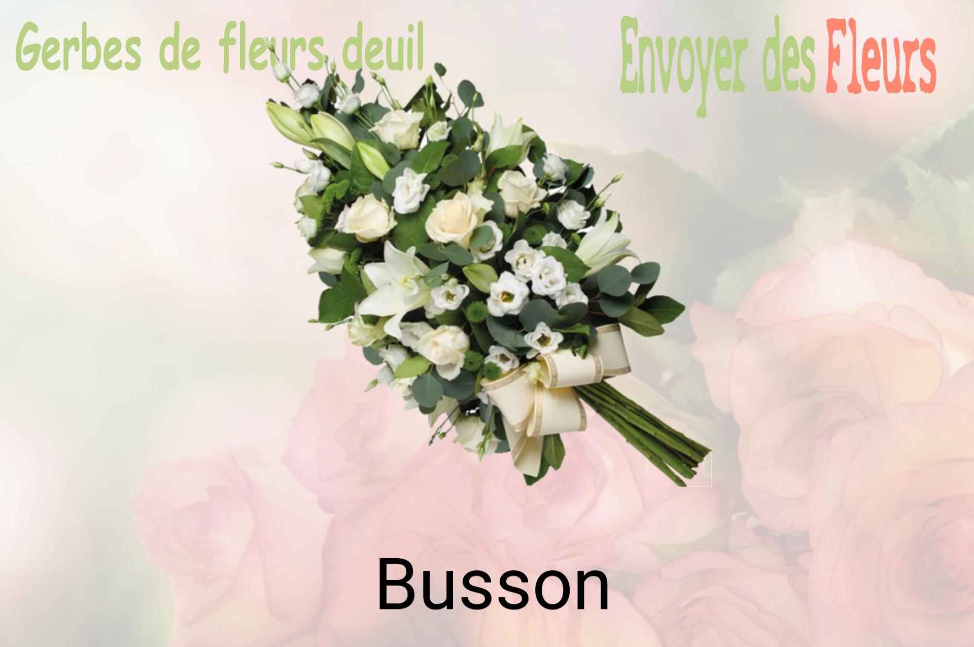Gerbe de fleurs de deuil livrée à Busson
